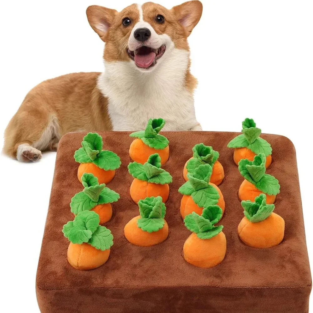 Carrot Patch Snuffle Mat, Foraging Enrichment Puzzle Feeder for Dogs